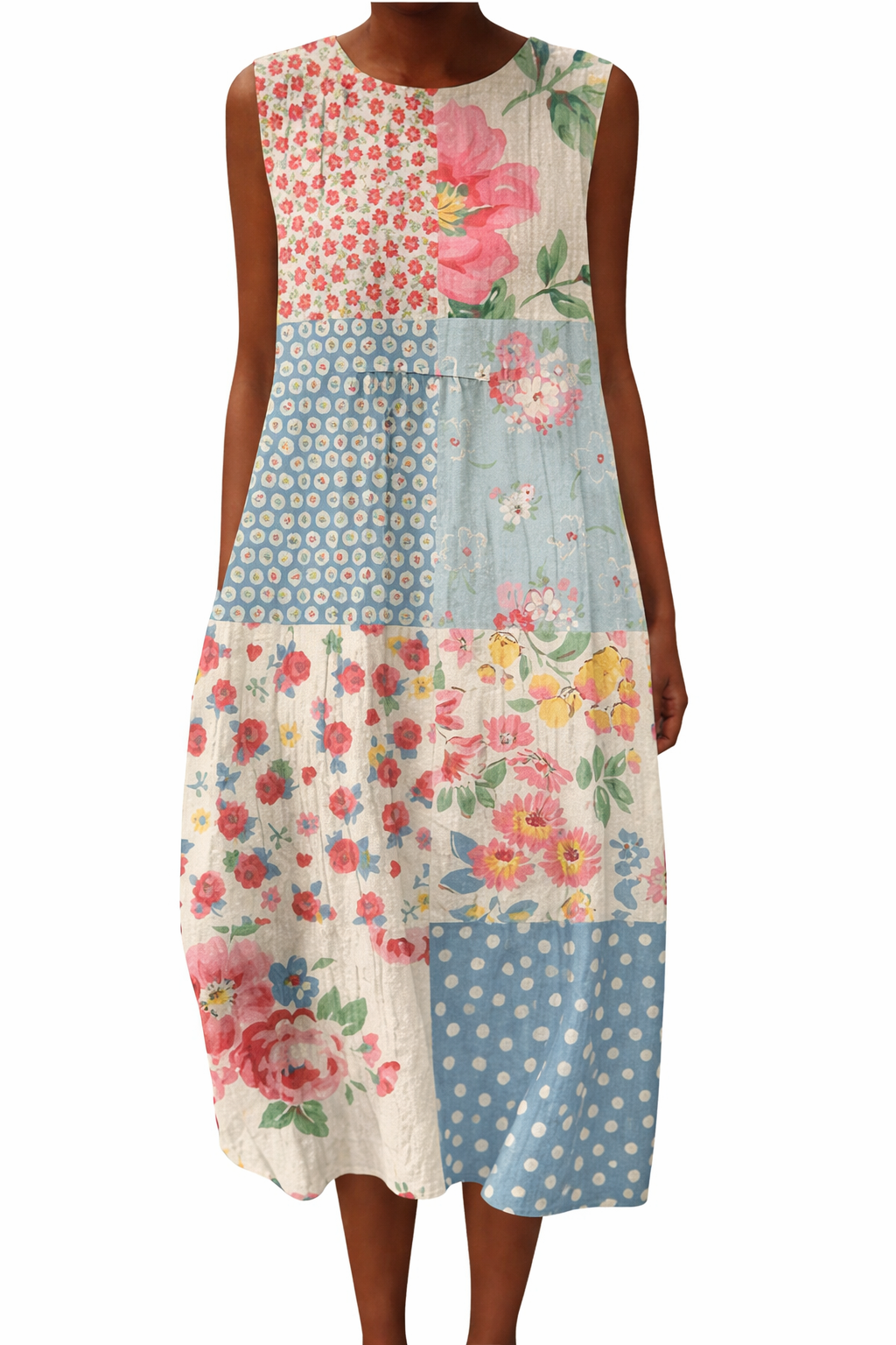 Anna | Patchwork Midi Dress