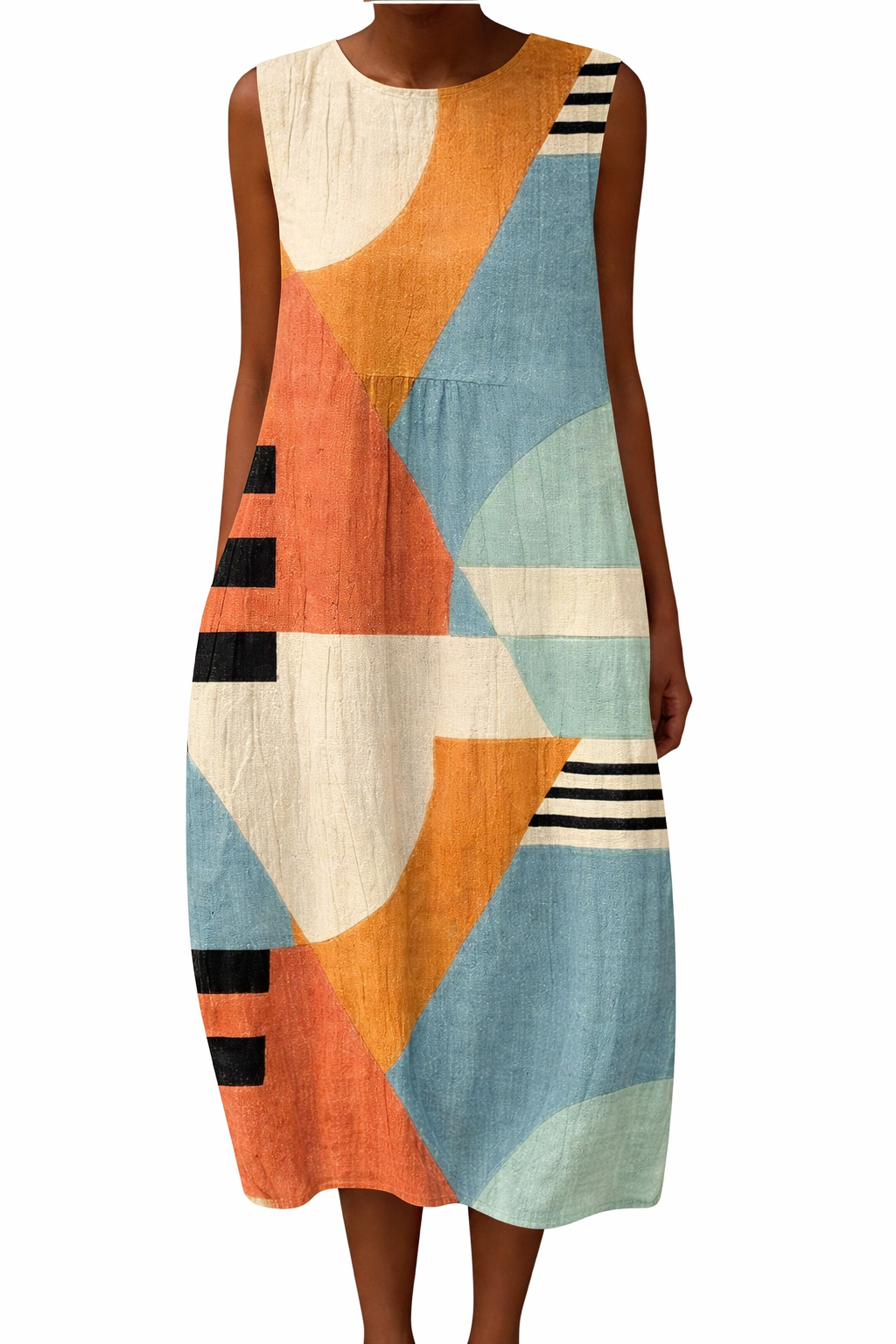 Iris | Geometric Midi Dress