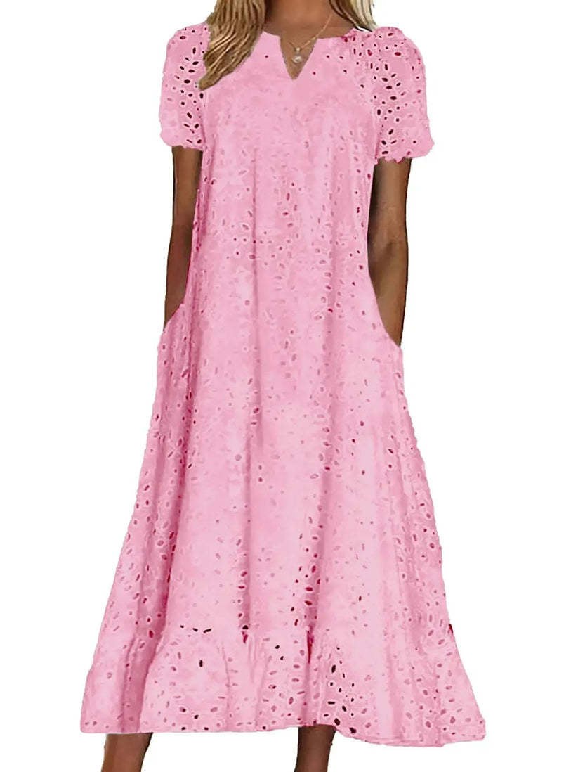 Coastal Eyelet Maxi Dress