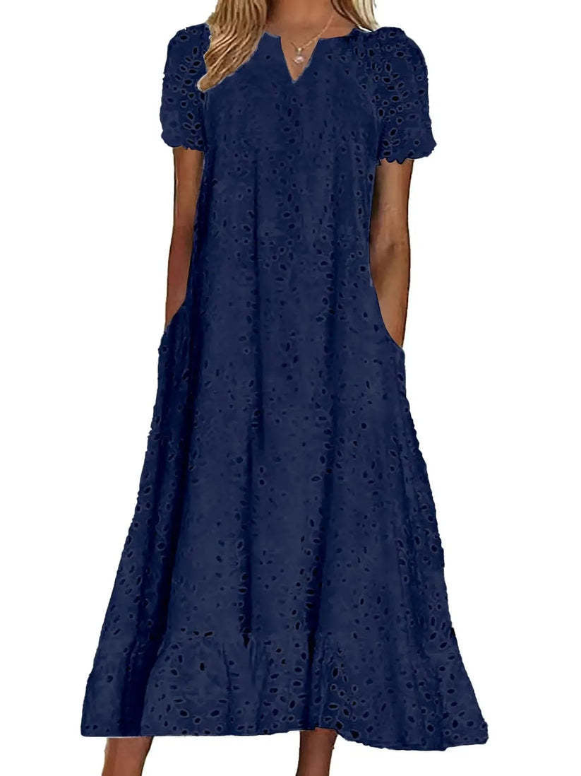 Coastal Eyelet Maxi Dress
