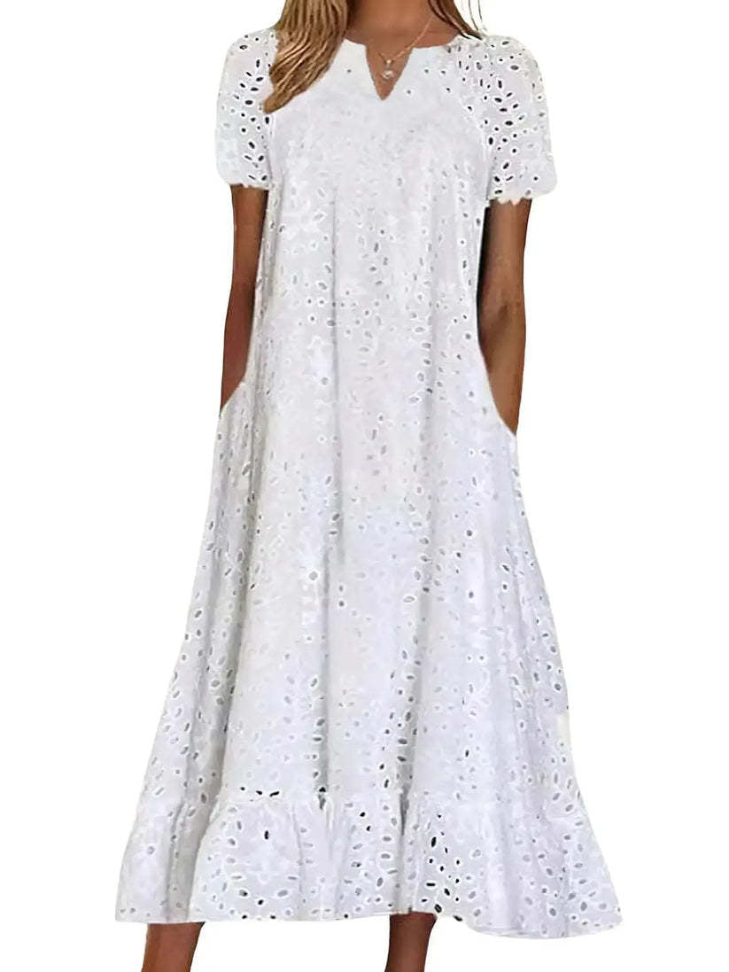 Coastal Eyelet Maxi Dress