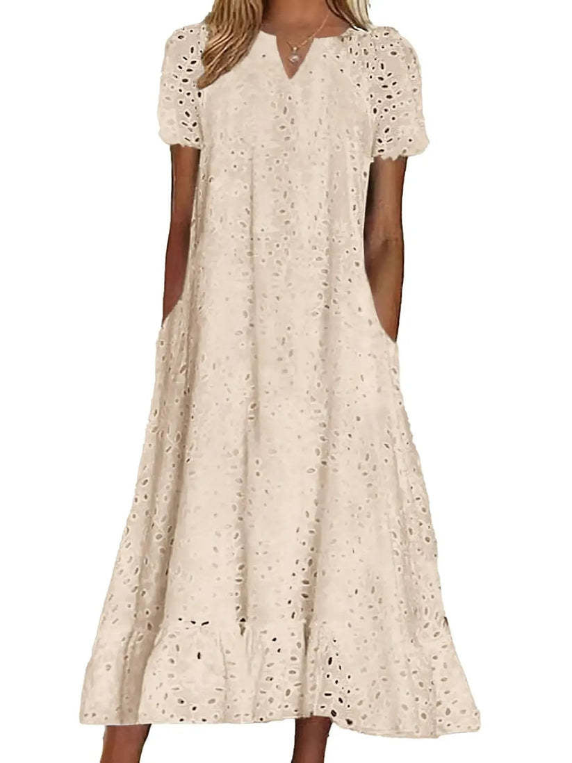 Coastal Eyelet Maxi Dress